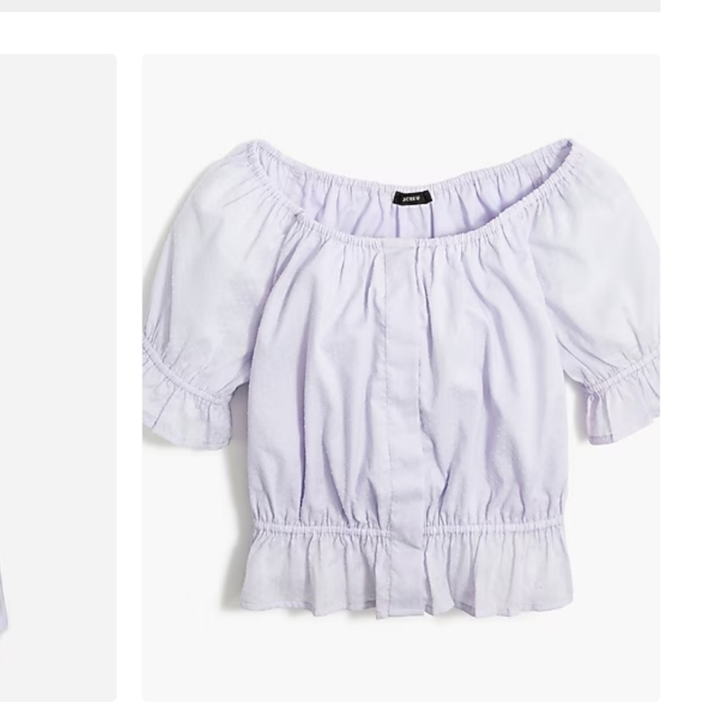 Jcrew gathered scoopneck top in Swiss dot